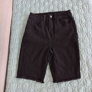 Shein black denim high waisted shorts Sz XS